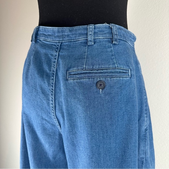 Gap x Doen Denim High Rise Trousers Womens Size 4 Blue Pleated Wide Leg Jeans - Picture 11 of 16